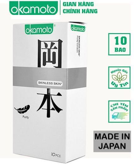  Shop bán Bao cao su Okamoto Skinless Skin Purity 10 cái không mùi siêu mỏng nhập khẩu