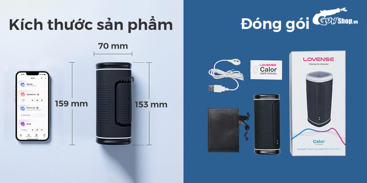 Cung cấp Âm đạo giả đa năng Lovense Calor điều khiển qia app ứng dụng điện thoại loại tốt