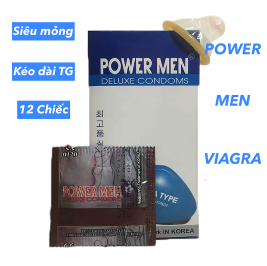  Nhập sỉ Bao cao su Powermen Viagra Type siêu mỏng Power Men kéo dài thời gian giá tốt