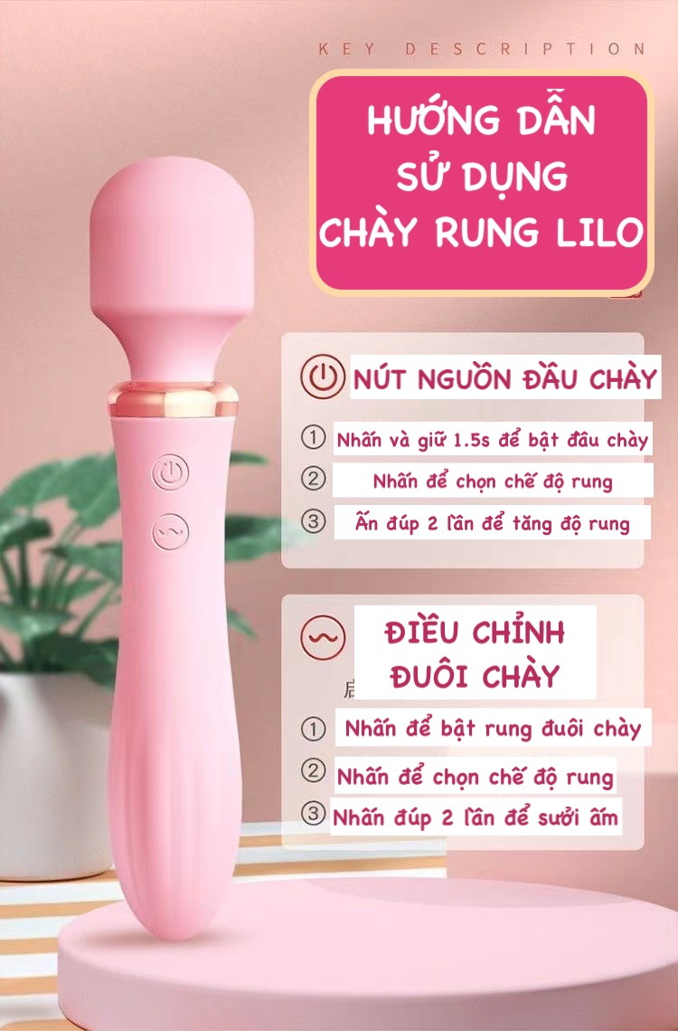  Sỉ Chày rung 2 đầu LiLo không dây toả nhiệt máy massage điểm G loại tốt