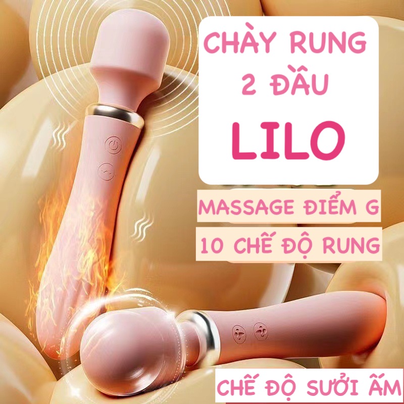  Sỉ Chày rung 2 đầu LiLo không dây toả nhiệt máy massage điểm G loại tốt