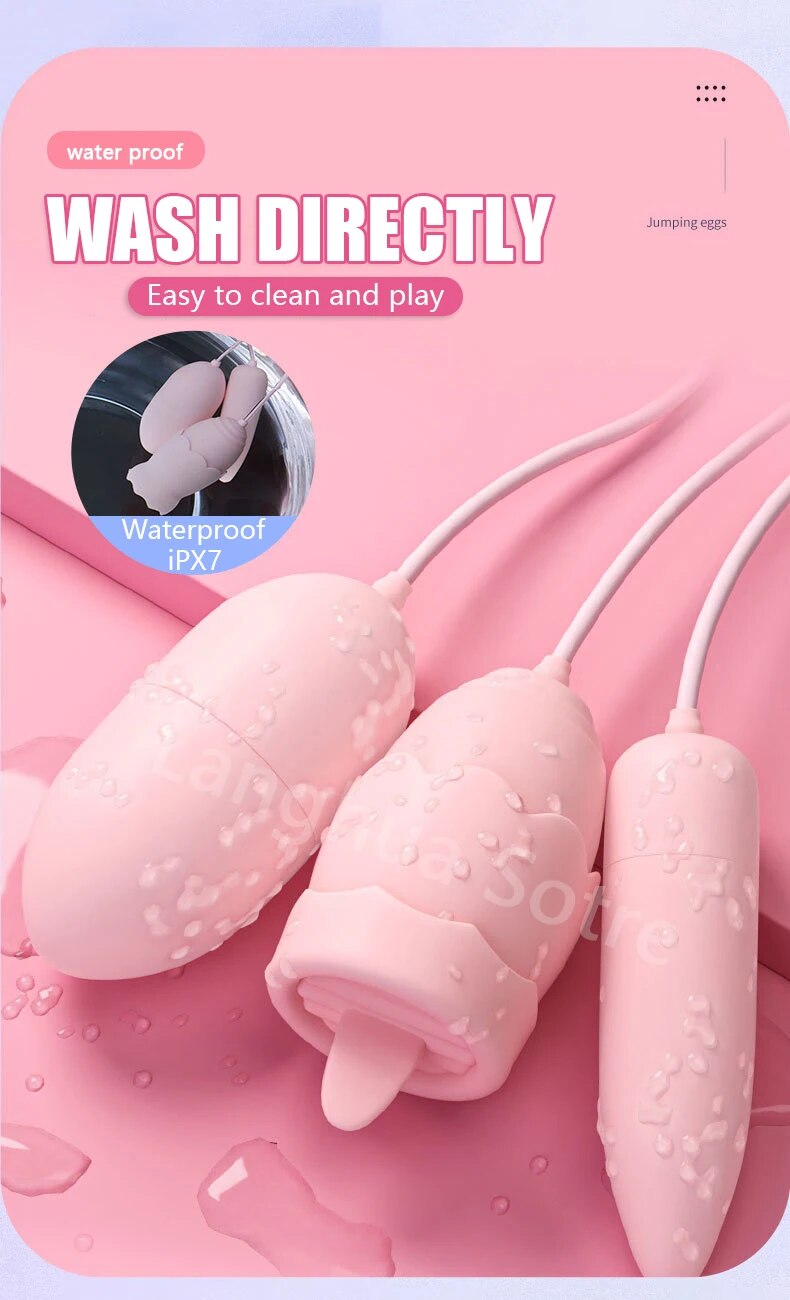  Cửa hàng bán Trứng rung tình yêu Jiuuy 2 đầu kèm lưỡi liếm 3 in 1 nhập khẩu