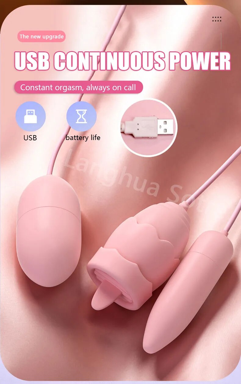  Cửa hàng bán Trứng rung tình yêu Jiuuy 2 đầu kèm lưỡi liếm 3 in 1 nhập khẩu