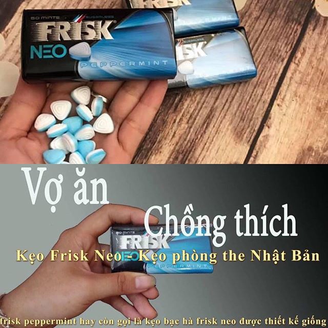  Đại lý Frisk Neo Peppermint kẹo ngậm BJ bạc hà kẹo phòng the Nhật Bản kẹo tình yêu hộp 50 viên tốt nhất