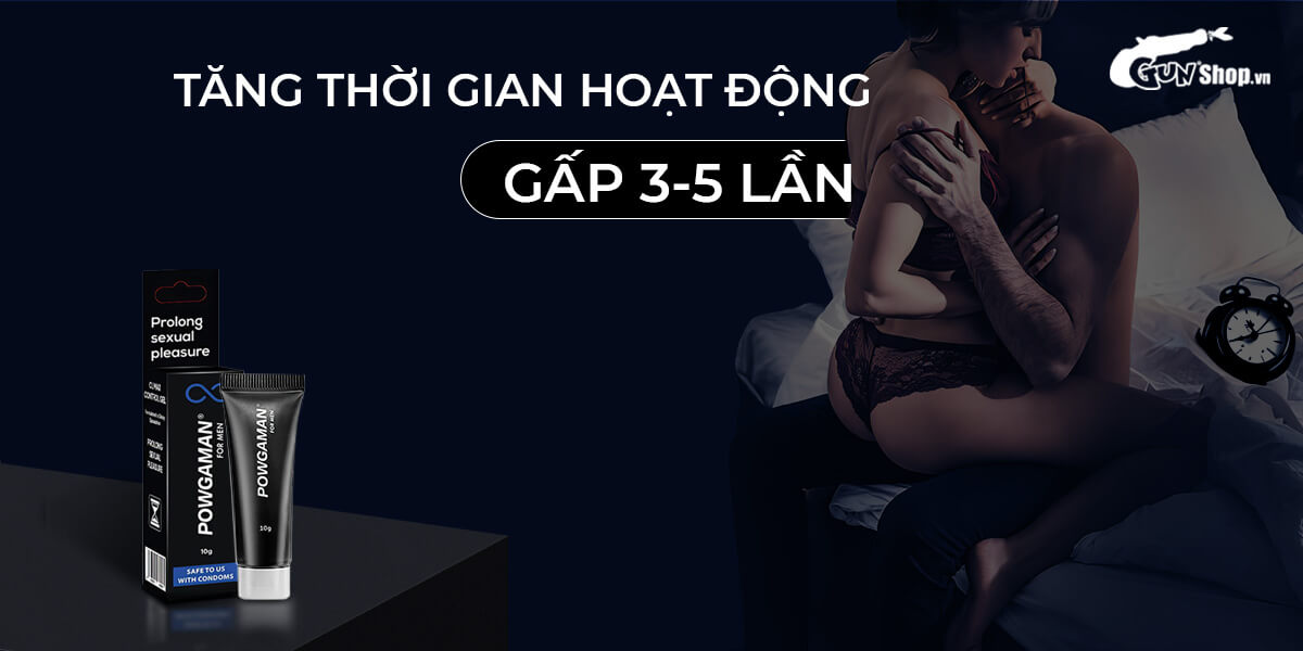  Thông tin Gel bôi trơn Powgaman chống xuất tinh sớm kéo dài thời gian - Chai 10gr giá tốt