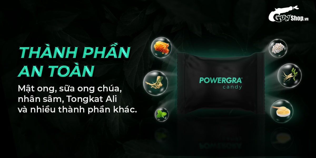  Phân phối Kẹo bạc hà Powergra Mint Energy tăng cường sinh lý nam giới - Hộp 10 viên giá sỉ