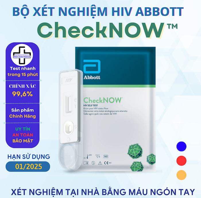  So sánh Bộ que kit test CheckNow Abbott Hoa Kỳ xét nghiệm HIV chính xác tại nhà chính hãng