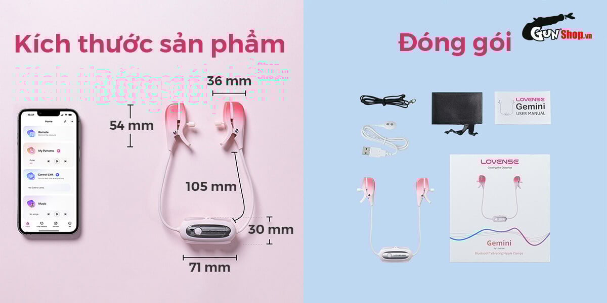  Nơi bán Máy massage kẹp vú Lovense Gemini điều khiển qua app kích thích điểm G cao cấp