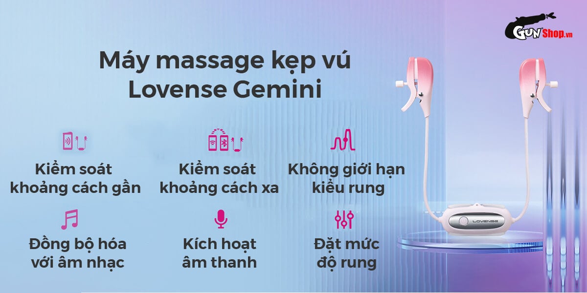  Nơi bán Máy massage kẹp vú Lovense Gemini điều khiển qua app kích thích điểm G cao cấp