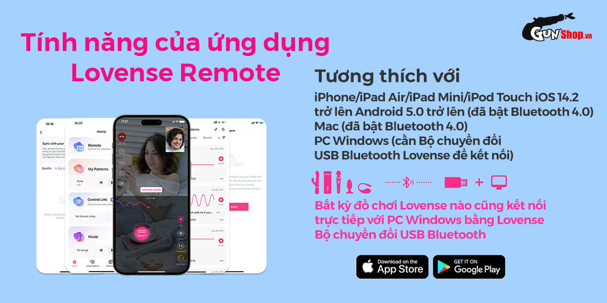  Mua Chày rung tình yêu Lovense Domi 2 không dây điều khiển qua ứng dụng app mới nhất