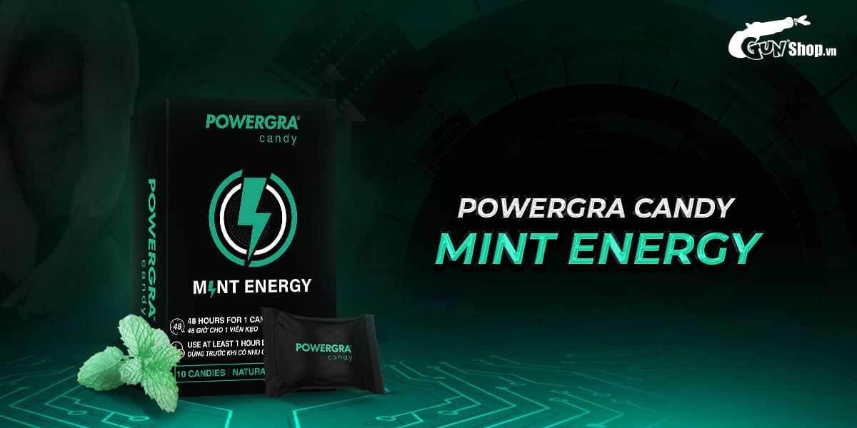  Phân phối Kẹo bạc hà Powergra Mint Energy tăng cường sinh lý nam giới - Hộp 10 viên giá sỉ