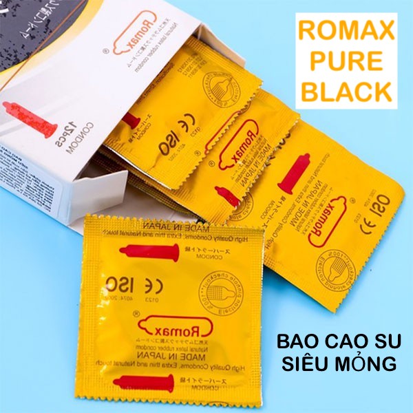  Cửa hàng bán Bao cao su Romax Pure Black siêu mỏng - Hộp 12 cái hàng mới về