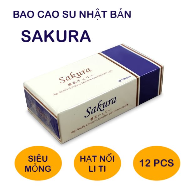  Kho sỉ Bao cao su Sakura chính hãng Nhật Bản hộp 12 chiếc siêu mỏng loại tốt tốt nhất