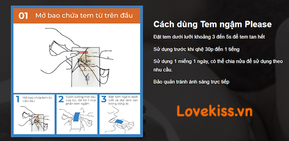  Bán Tem ngậm Please Orally Soluble Film 100mg của Hàn Quốc miếng ngậm sinh lý chính hãng