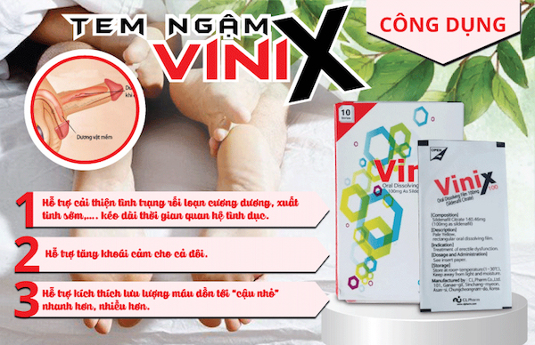  Bảng giá Tem ngậm Vinix 100mg tăng cường sinh lý của Hàn Quốc kéo dài thời gian giá tốt