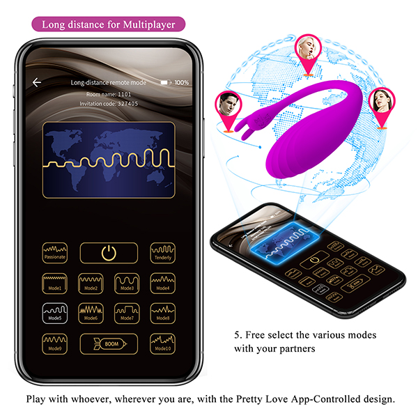  Review Trứng rung 2 đầu Pretty Love Catalina điều khiển qua App bluetooth smartphone chính hãng