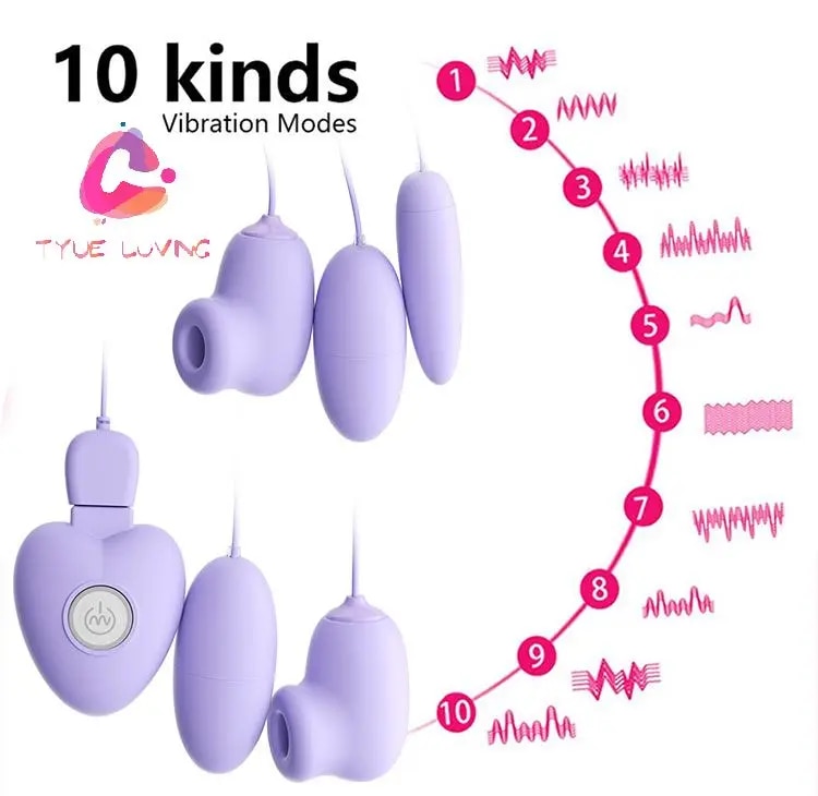  Nhập sỉ Trứng rung hút chân không 2 đầu Ankini có dây điều khiển từ xa hàng mới về