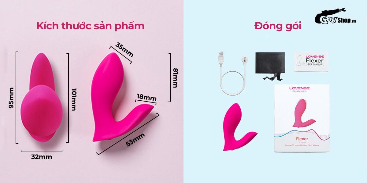  Nhập sỉ Trứng rung 2 đầu Lovense Flexer điều khiển bằng ứng dụng app điện thoại mới nhất