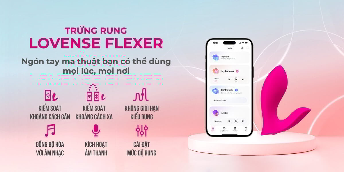  Nhập sỉ Trứng rung 2 đầu Lovense Flexer điều khiển bằng ứng dụng app điện thoại mới nhất