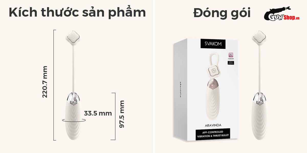  Mua Trứng rung cao cấp Svakom Aravinda kết nối bluetooth điều khiển qua app tốt nhất