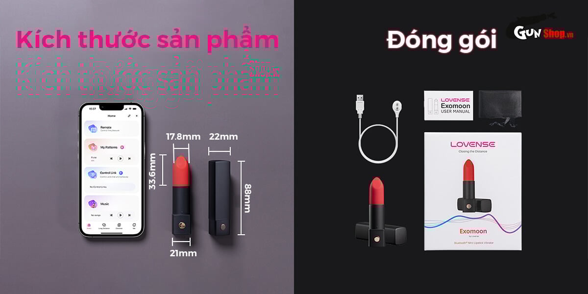  Mua Trứng rung hình thỏi son Lovense Exomoon mini nhỏ gọn điều khiển qua app có tốt không?