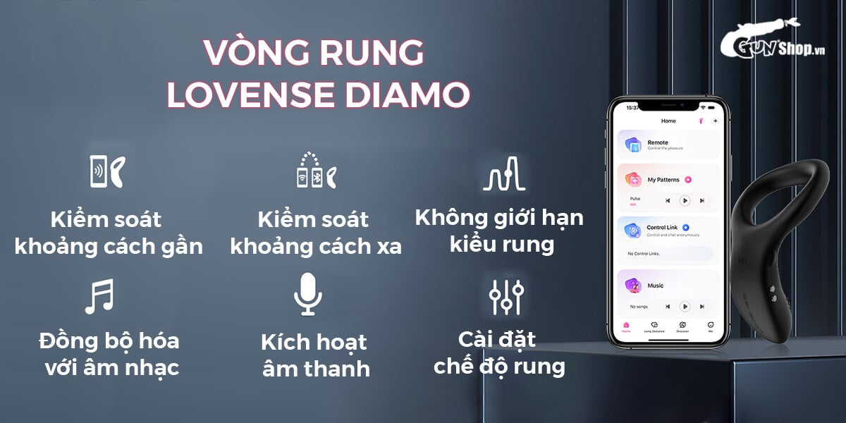  Thông tin Vòng đeo dương vật Lovense Diamo 10 chế độ rung điều khiển qua app loại tốt