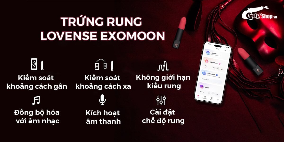  Mua Trứng rung hình thỏi son Lovense Exomoon mini nhỏ gọn điều khiển qua app có tốt không?